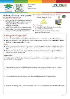 Click to view Resource 101061 Motion, Distance, Time and Force 