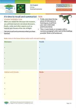 Click to view Resource 102213 Recall and summarise