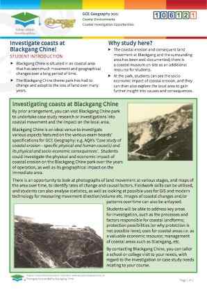 Click to view Resource 106121 Blackgang: A Coastal Investigation Opportunity