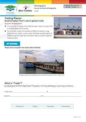 Click to view Resource 107271 Trading Places! Southampton Port's role in global trade.